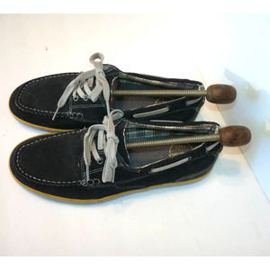 Clarks 63561 Men's Blue Suede Casual Deck Boat Shoes Loafer Lace Up Size 10.5M